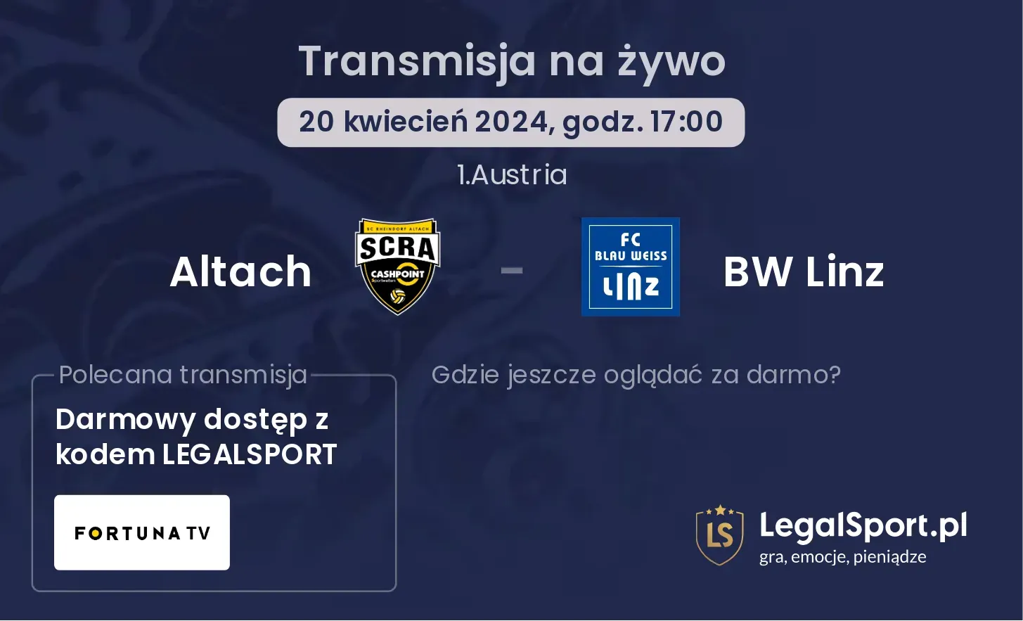 Altach - BW Linz transmisja na żywo