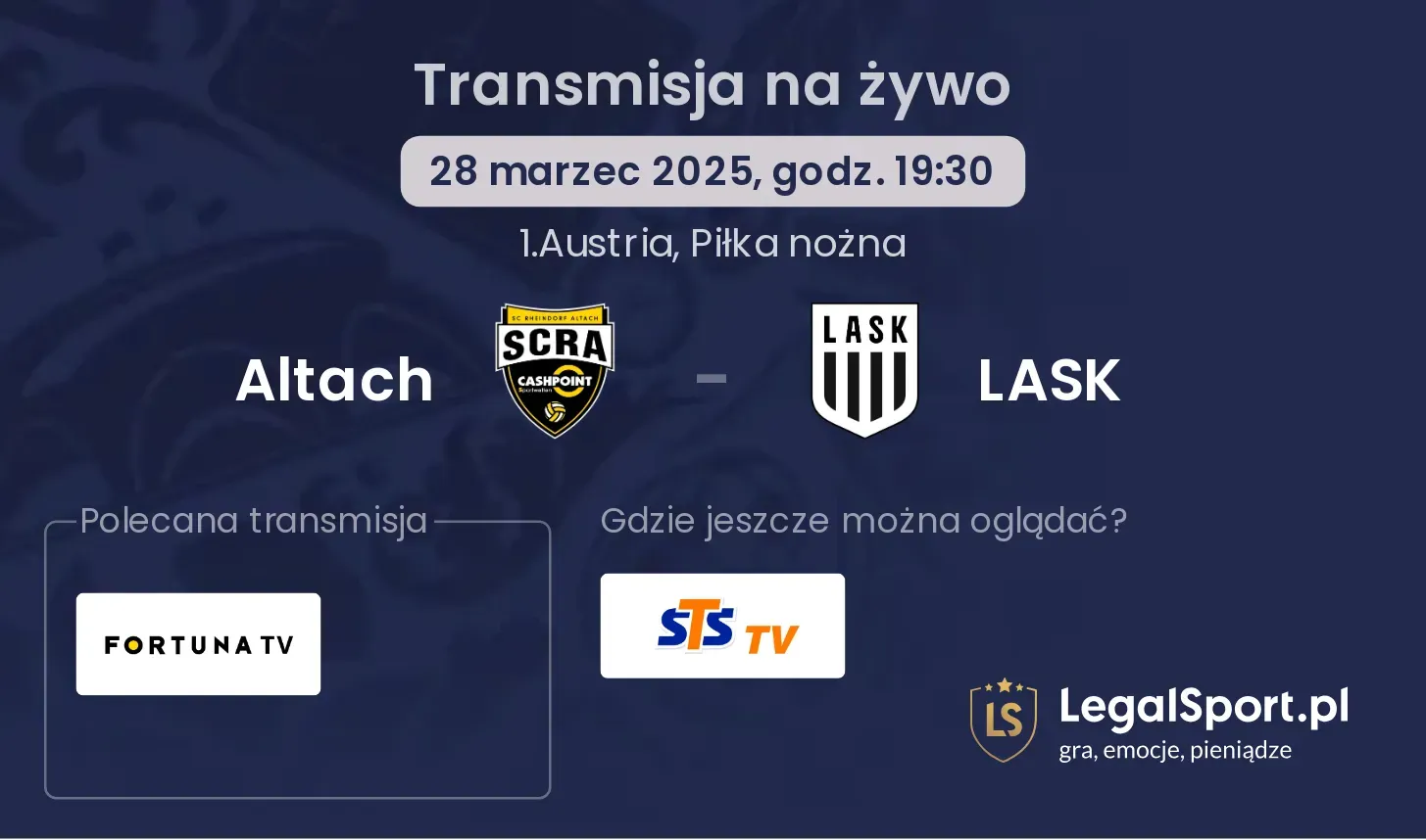 Altach - LASK gdzie oglądać transmisję?