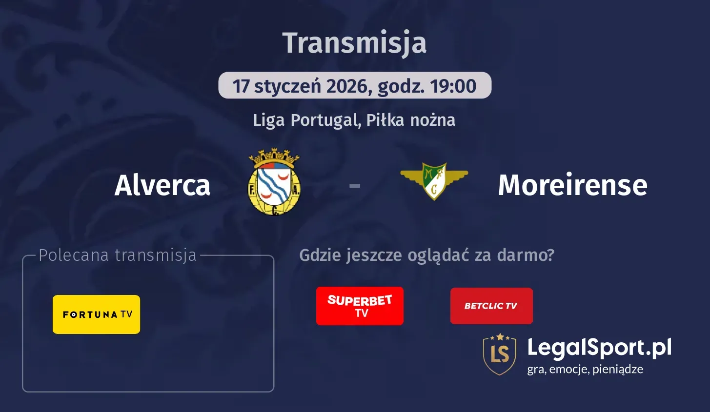 Alverca - Moreirense Transmisje