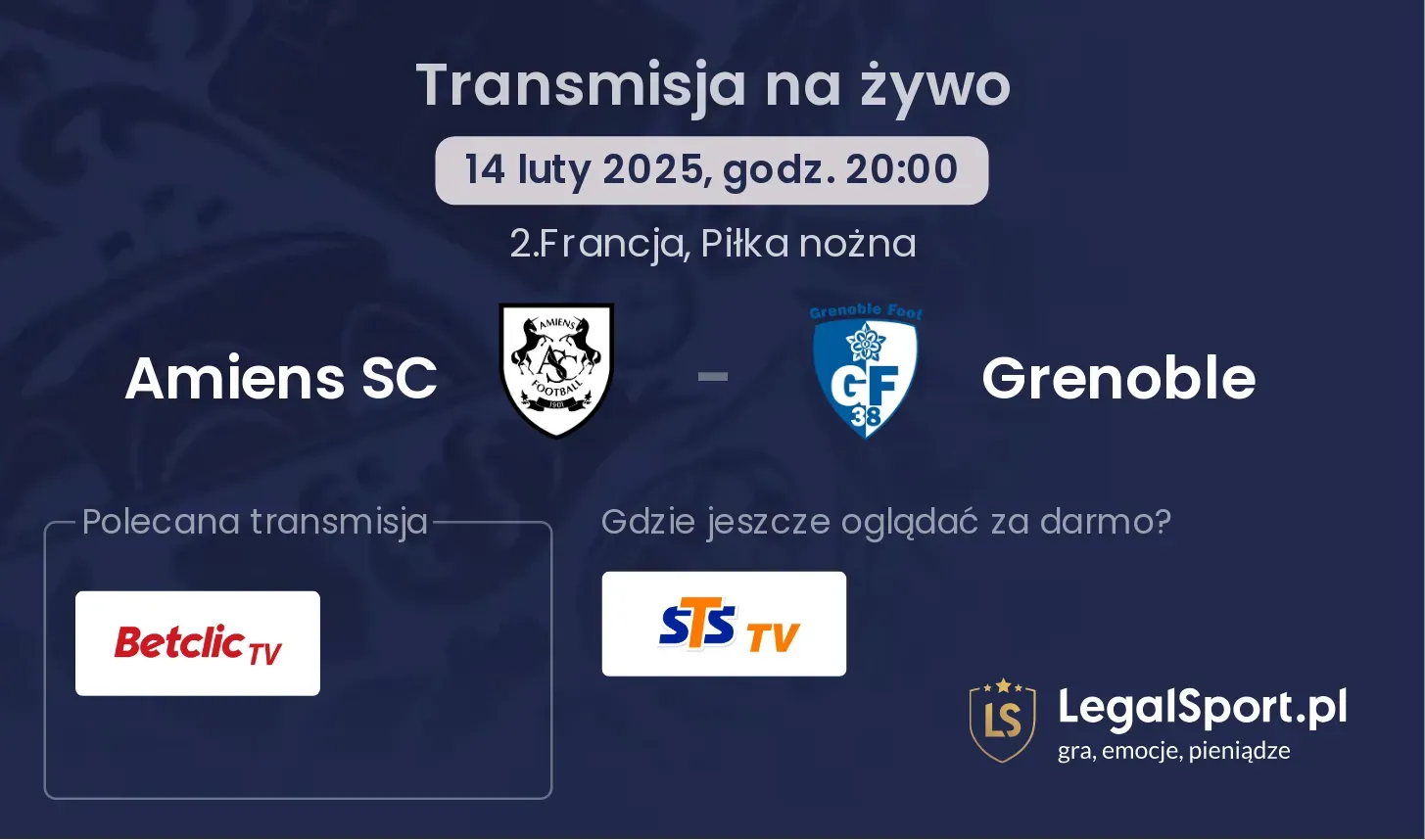Amiens SC - Grenoble gdzie oglądać?