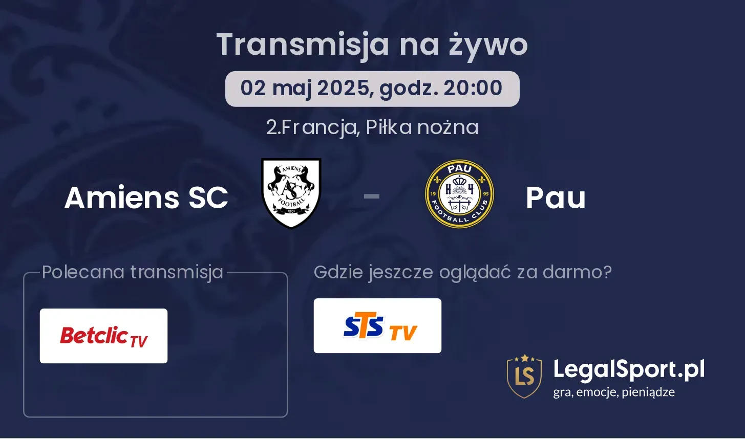 Amiens SC - Pau gdzie oglądać?