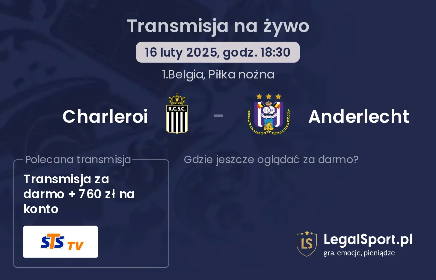 Charleroi - Anderlecht gdzie oglądać transmisję?