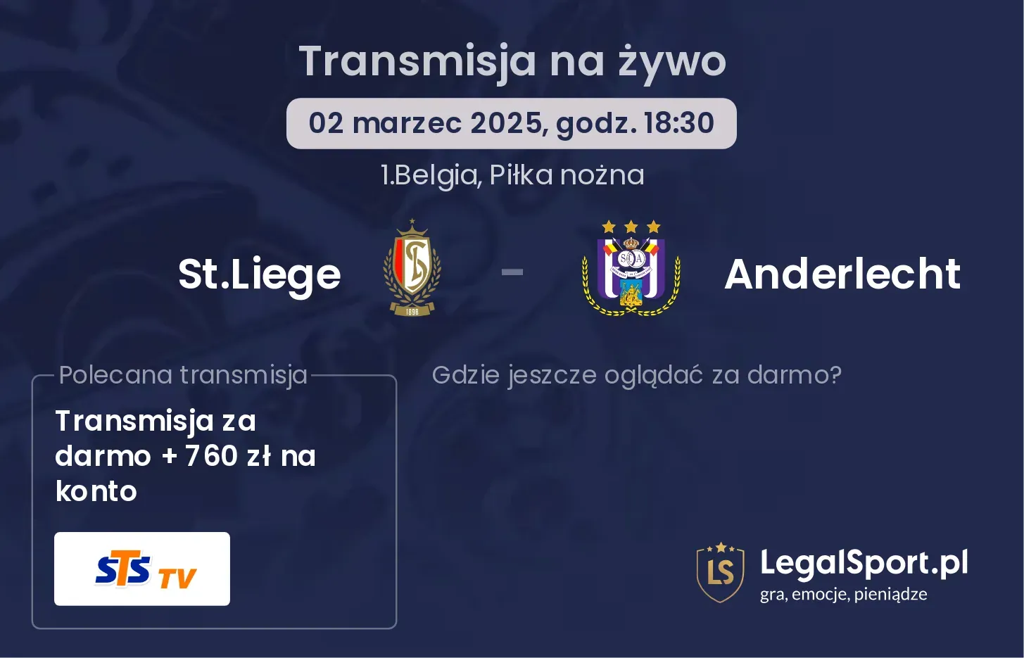 St.Liege - Anderlecht gdzie oglądać?