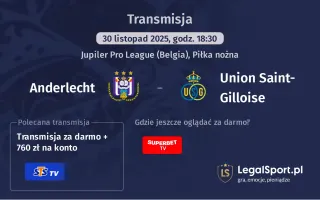 Anderlecht - Union Saint-Gilloise gdzie oglądać? (30.11)