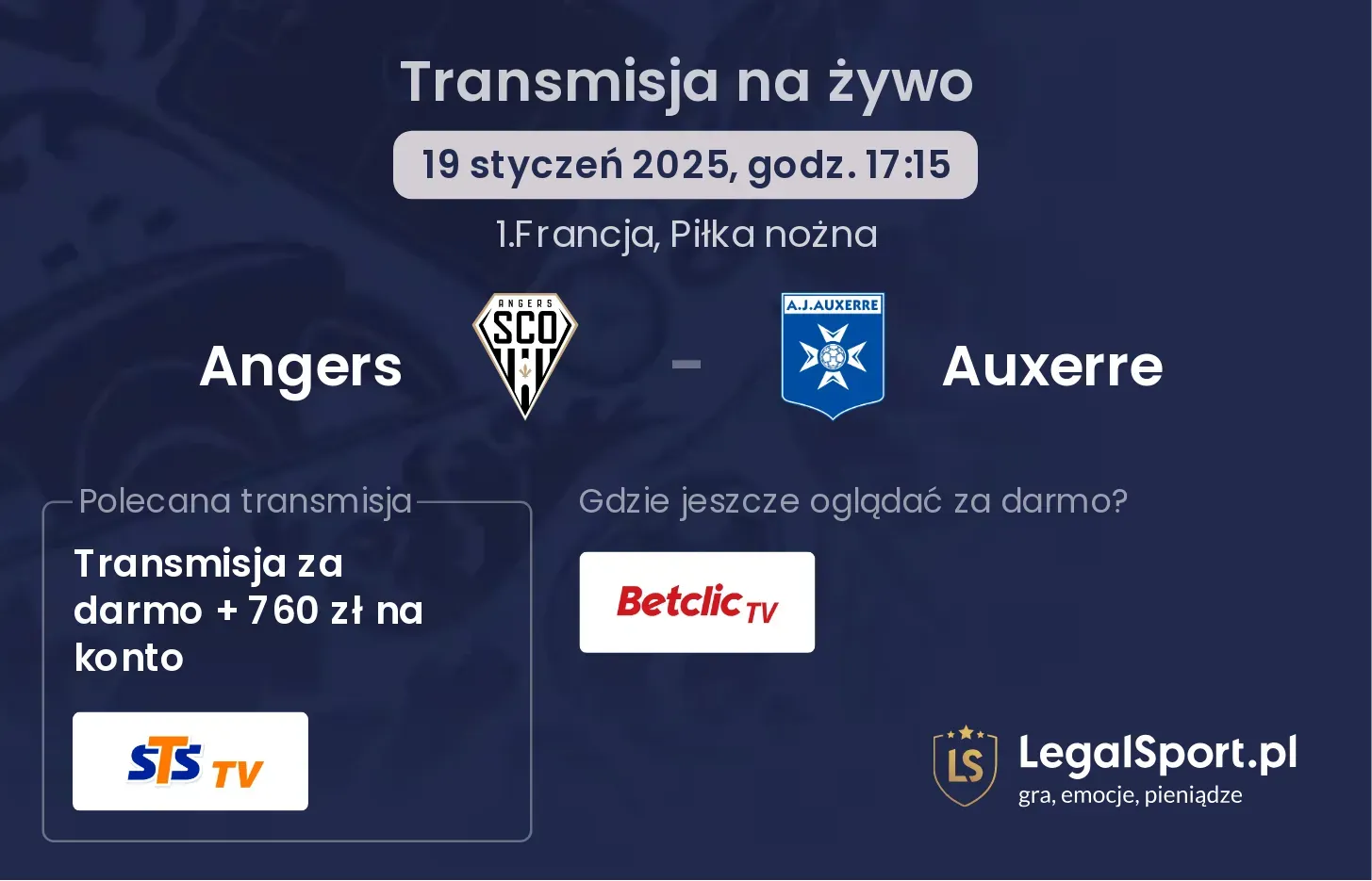 Angers - Auxerre gdzie oglądać transmisję?
