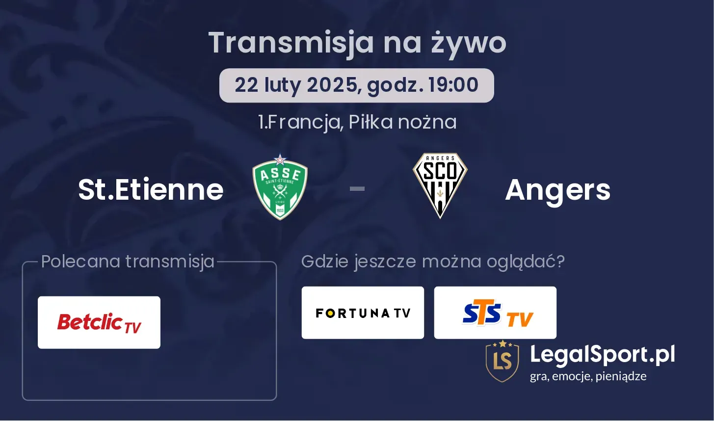 St.Etienne - Angers gdzie oglądać?