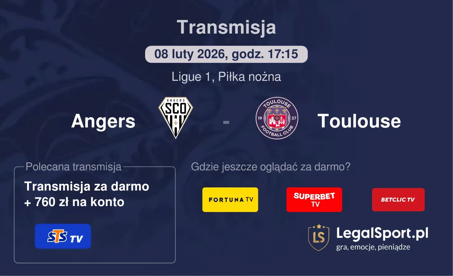 Angers - Toulouse Transmisje
