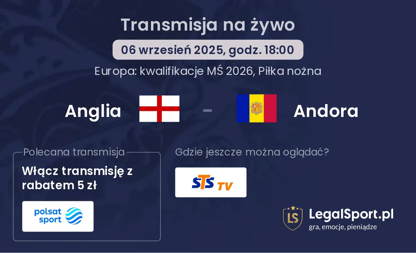 Anglia - Andora gdzie oglądać?