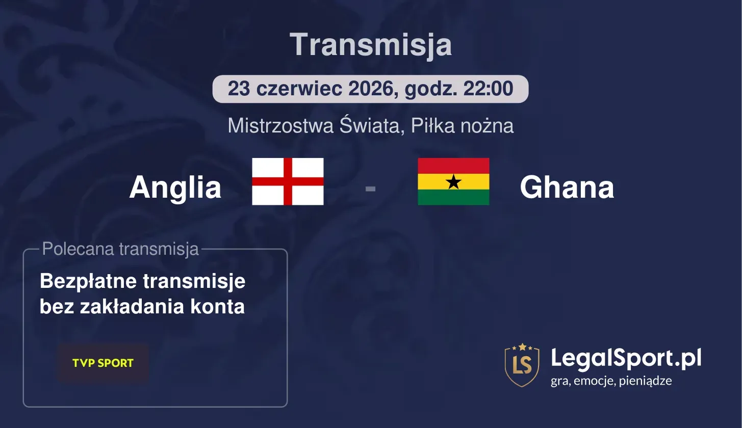 Anglia - Ghana Transmisje