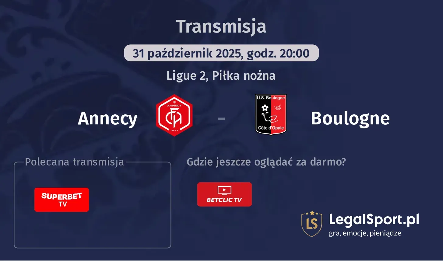 Annecy - Boulogne Transmisje