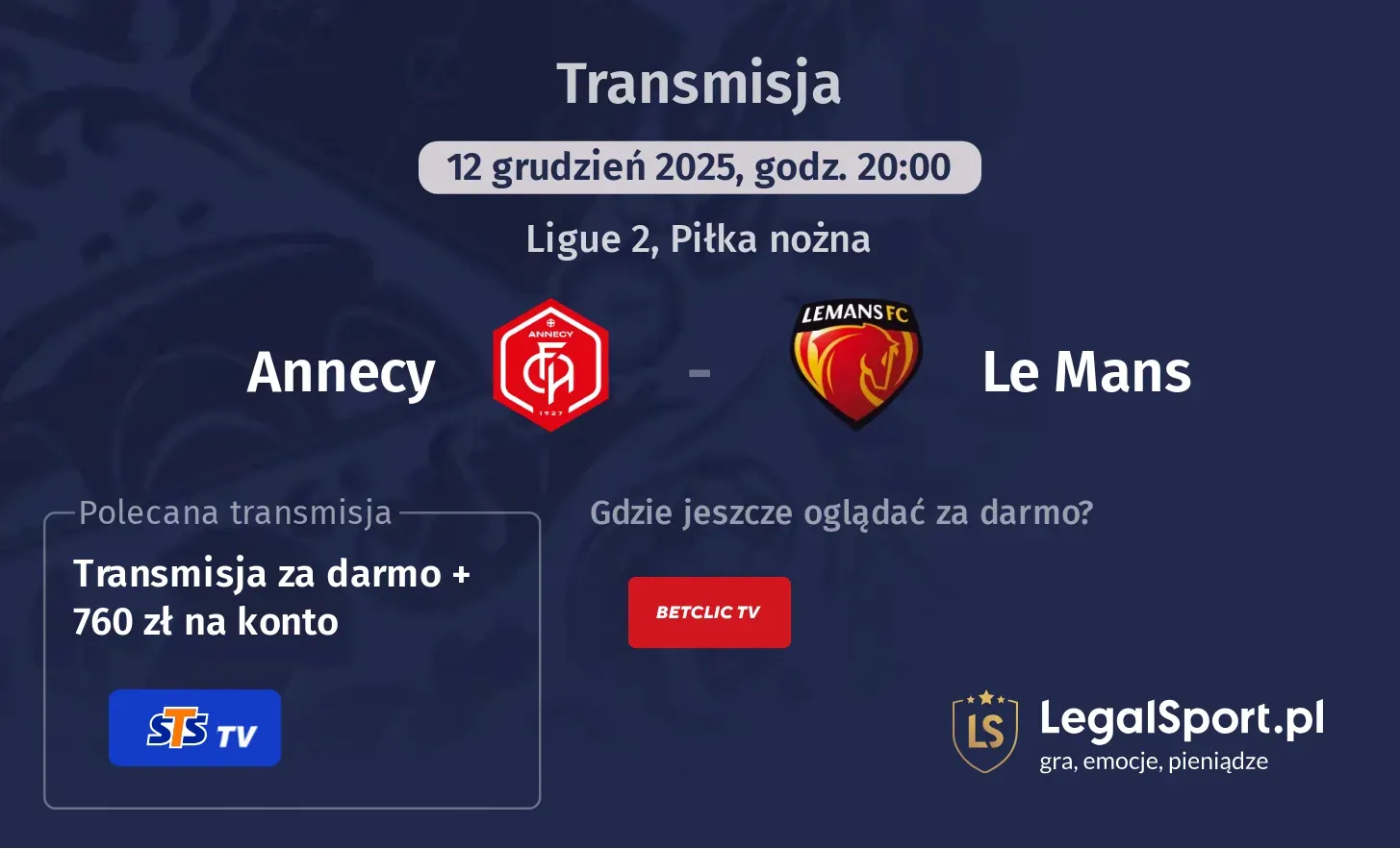 Annecy - Le Mans Transmisje