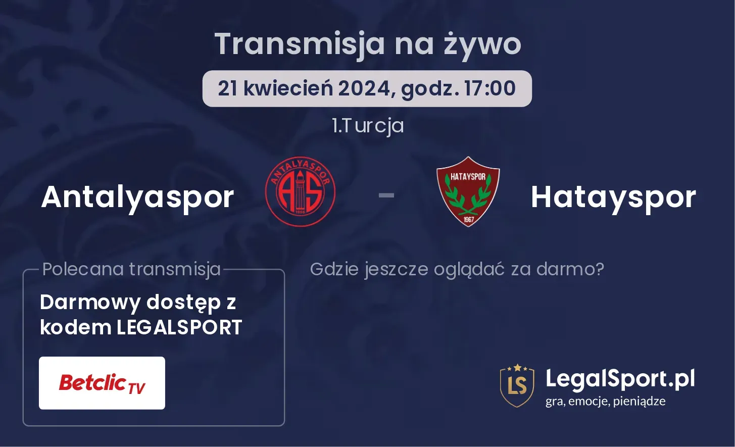 Antalyaspor - Hatayspor transmisja na żywo