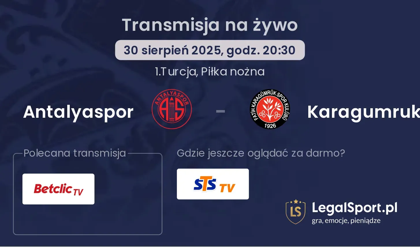 Antalyaspor - Karagumruk transmisja na żywo