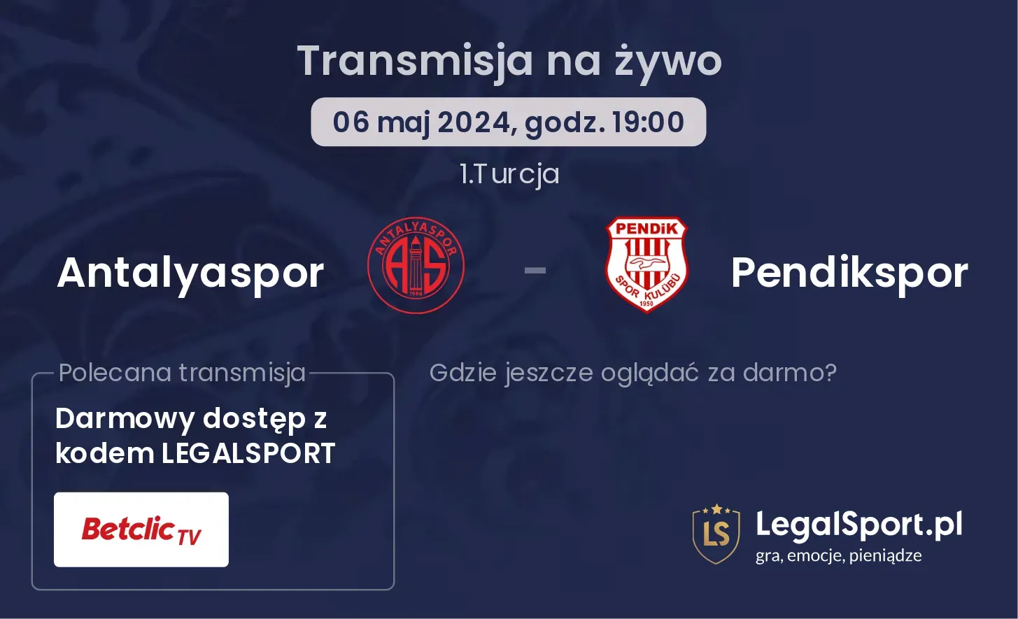 Antalyaspor - Pendikspor transmisja na żywo