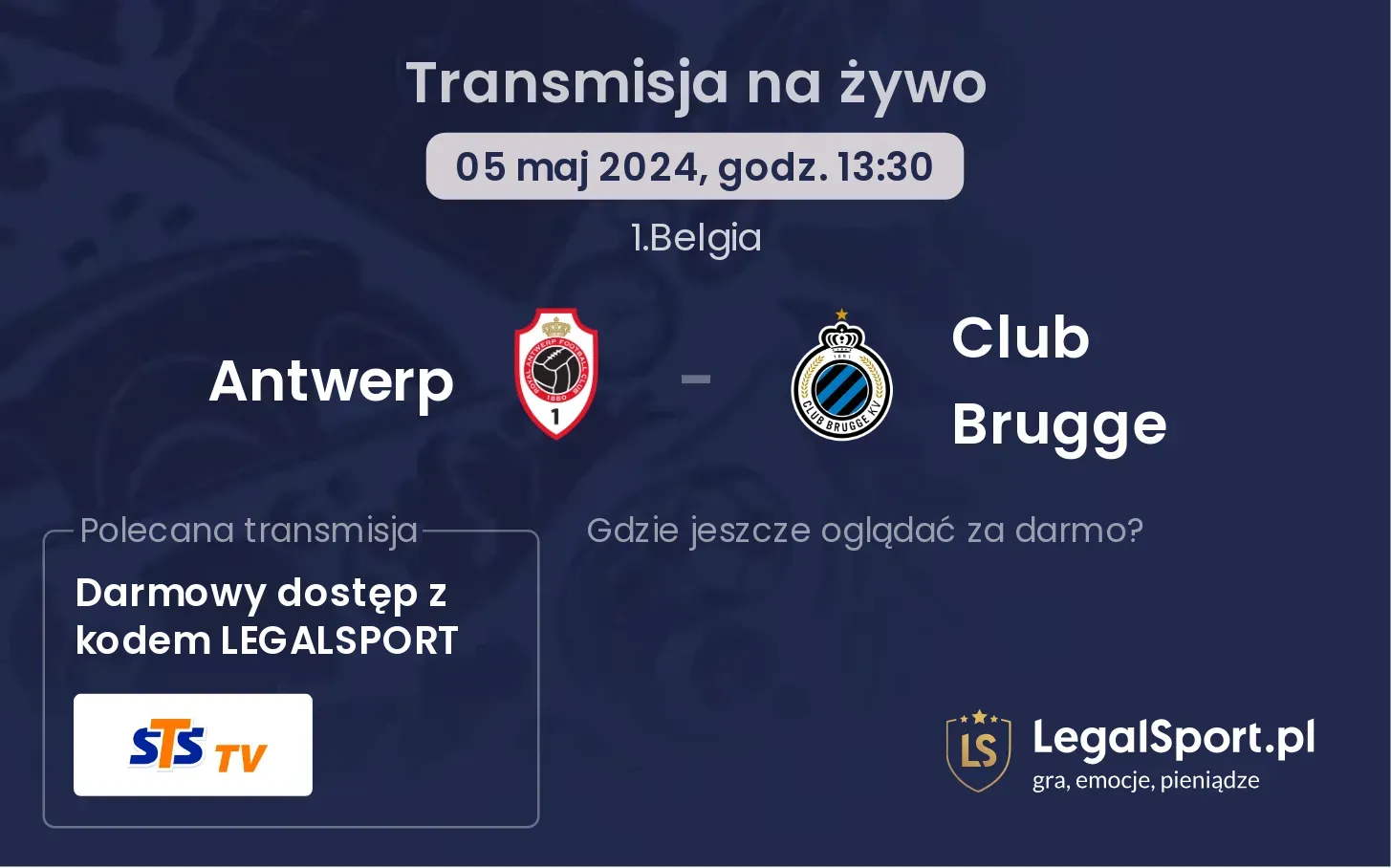 Antwerp - Club Brugge transmisja na żywo