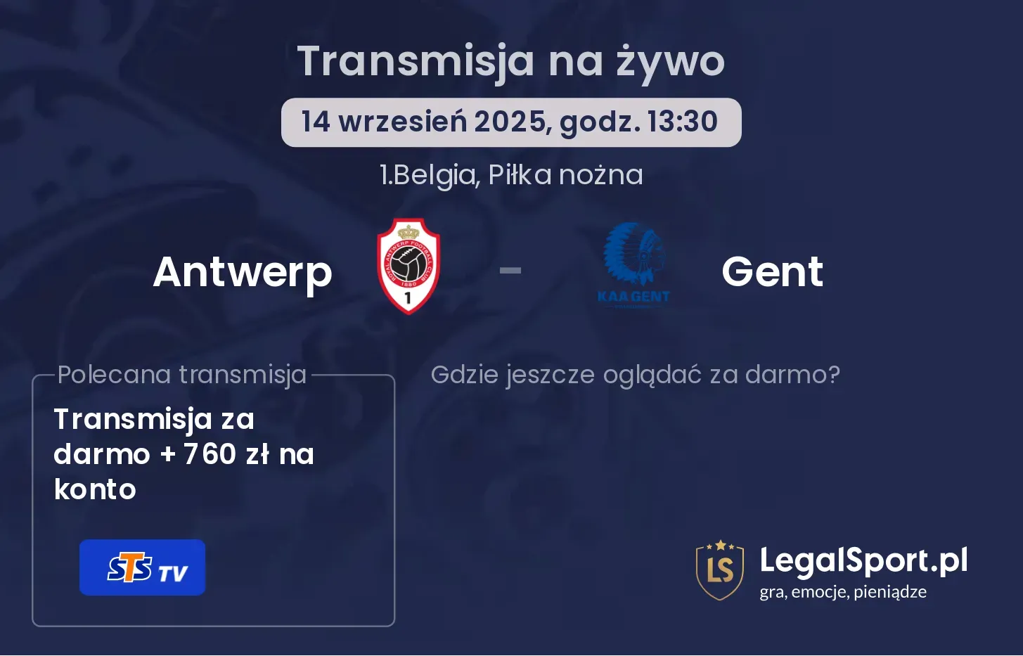 Antwerp - Gent transmisja na żywo