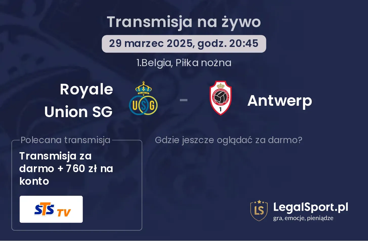 Royale Union SG - Antwerp gdzie oglądać?