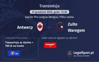 Antwerp - Zulte Waregem gdzie oglądać? (27.12)