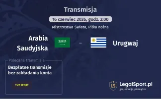 Arabia Saudyjska - Urugwaj gdzie oglądać? (16.06)