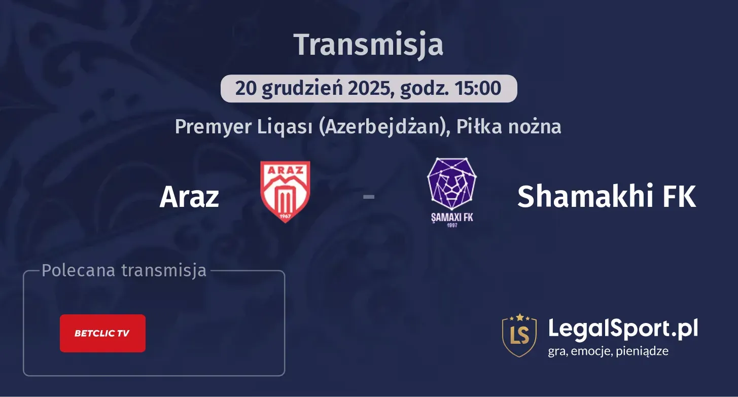 Araz - Shamakhi FK Transmisje
