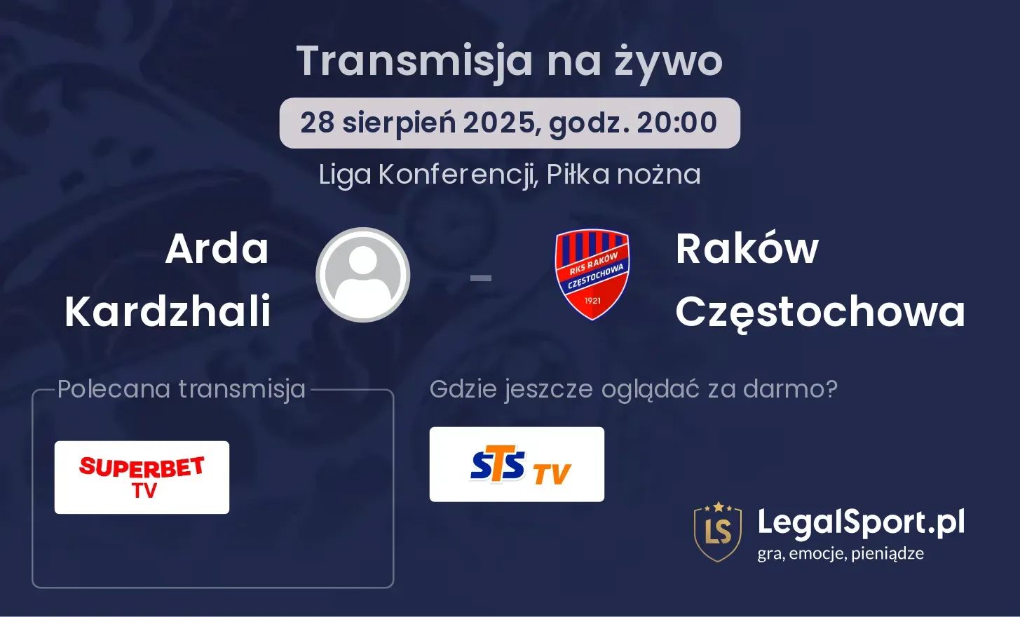 Arda Kardzhali - Raków Częstochowa gdzie oglądać?