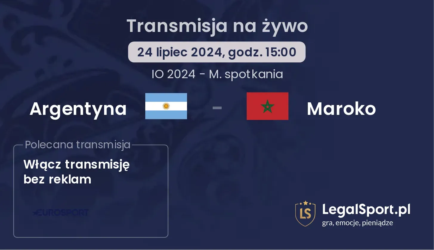 Argentyna - Maroko gdzie oglądać? (24.07, godz. 15:00)