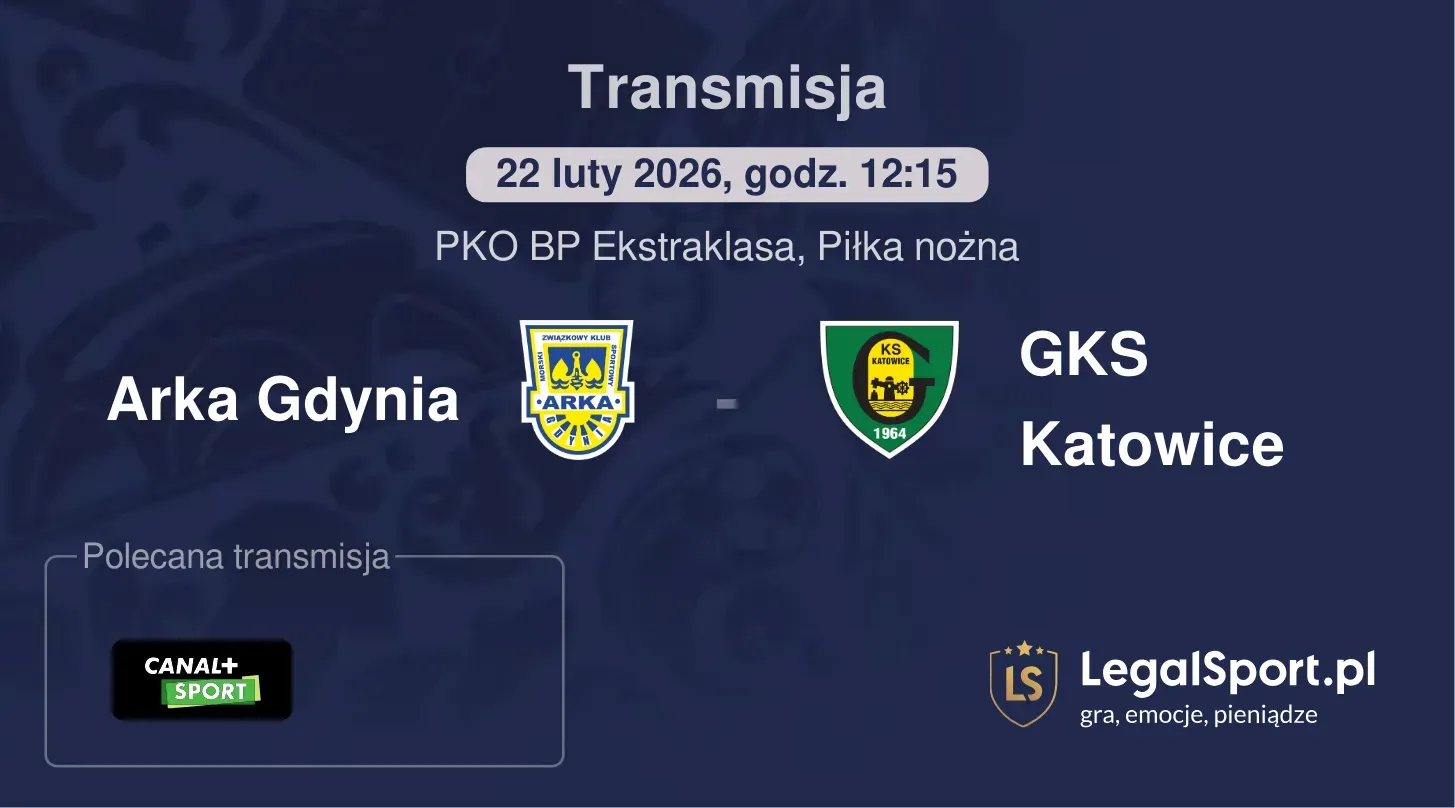 Arka Gdynia - GKS Katowice Transmisje