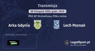 Arka Gdynia - Lech Poznań gdzie oglądać? (09.11)