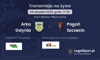 Arka Gdynia - Pogoń Szczecin gdzie oglądać?