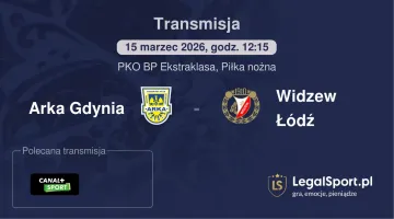 Arka Gdynia - Widzew Łódź gdzie oglądać (15.03.2026, 12:15)