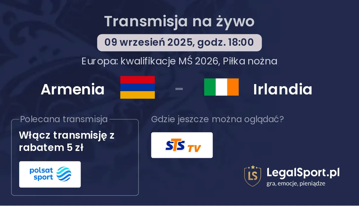 Armenia - Irlandia transmisja na żywo