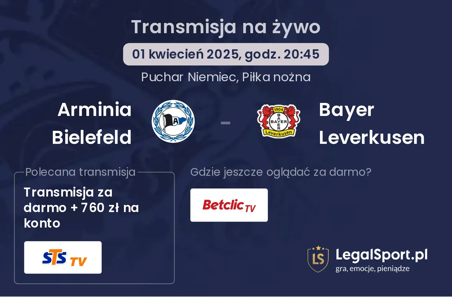 Arminia Bielefeld - Bayer Leverkusen gdzie oglądać?