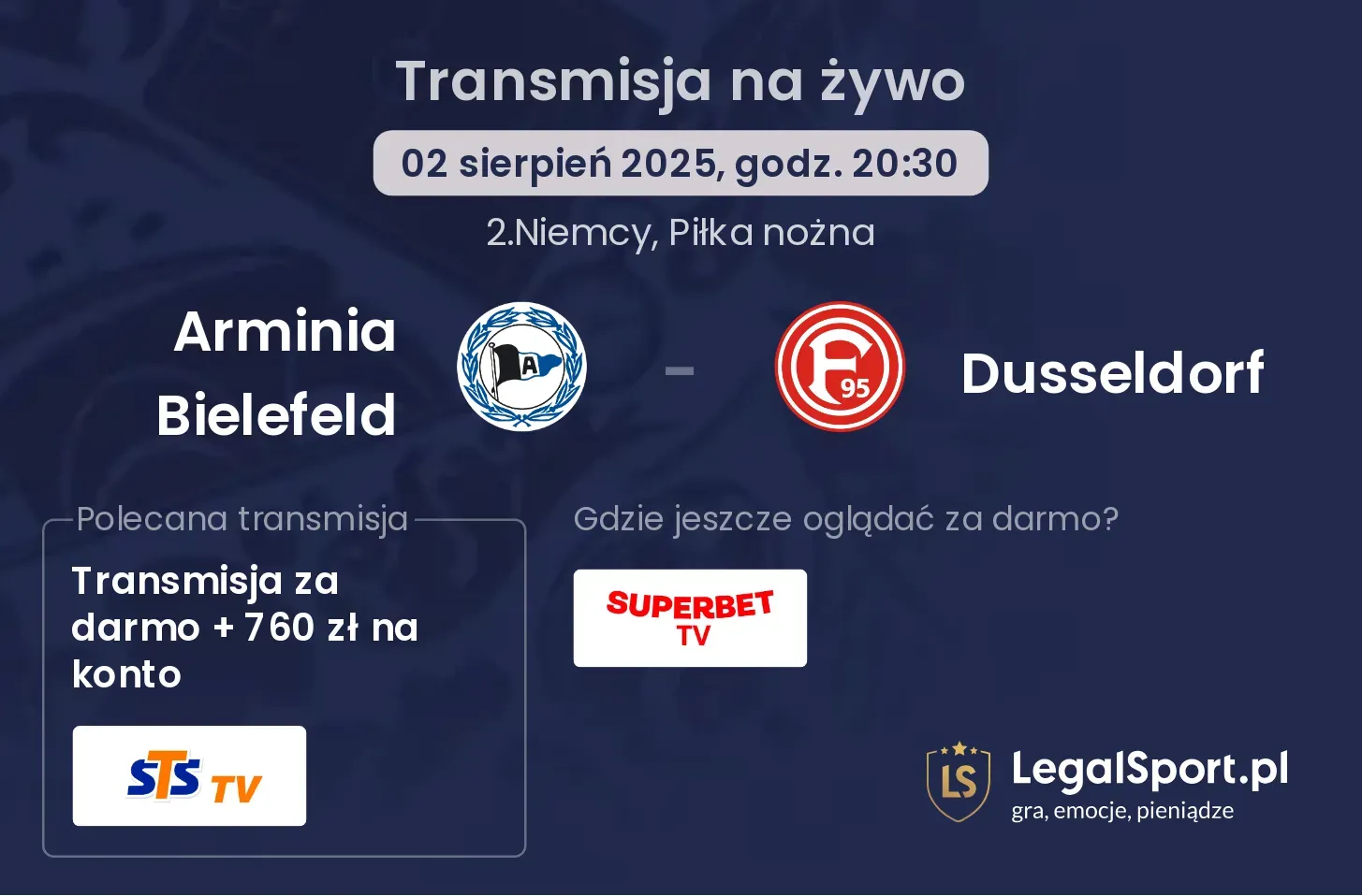 Arminia Bielefeld - Dusseldorf transmisja na żywo