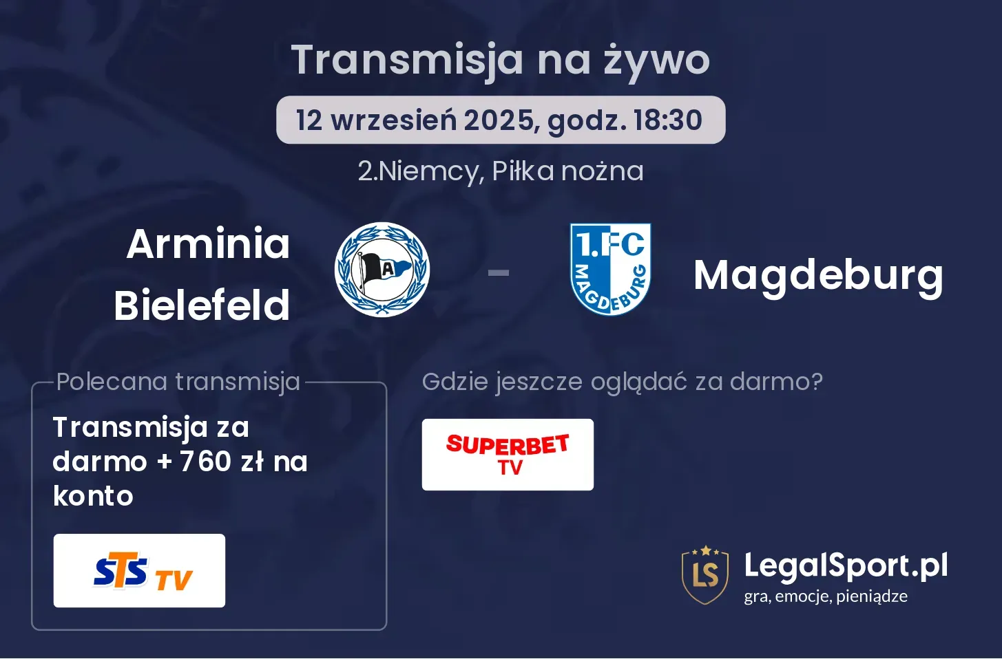 Arminia Bielefeld - Magdeburg transmisja na żywo