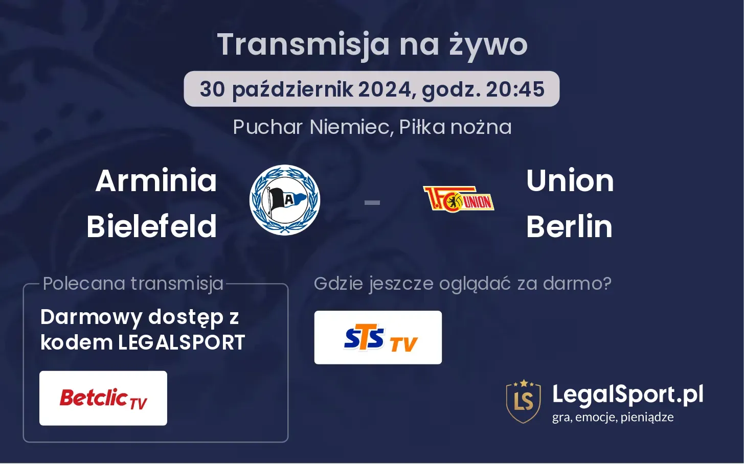 Arminia Bielefeld - Union Berlin gdzie oglądać? 30.10, godz. 20:45