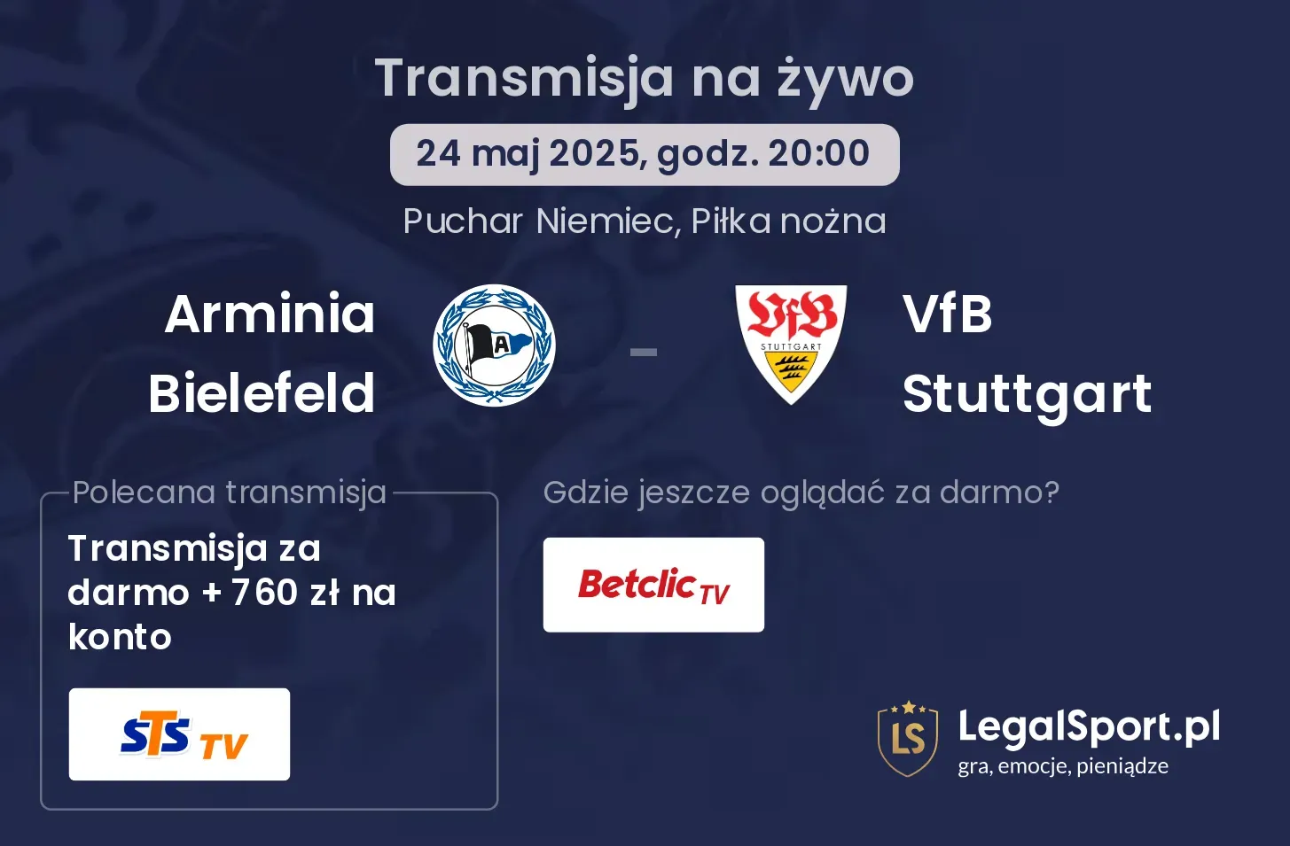 Arminia Bielefeld - VfB Stuttgart transmisja na żywo