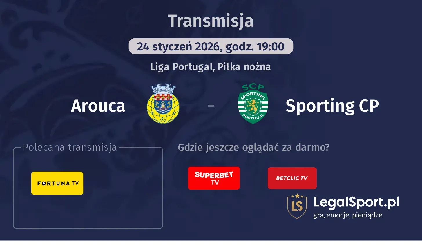 Arouca - Sporting CP Transmisje