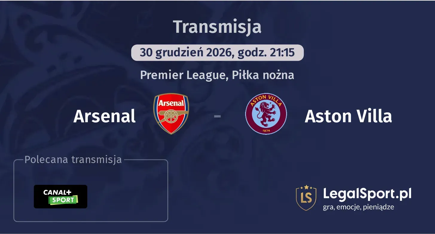 Arsenal - Aston Villa Transmisje