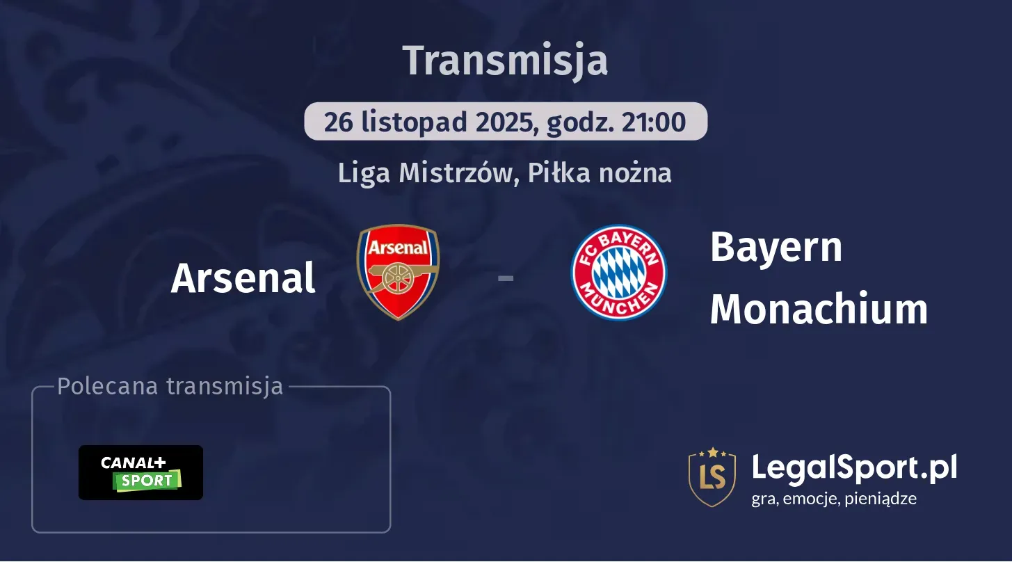 Arsenal - Bayern Monachium Transmisje
