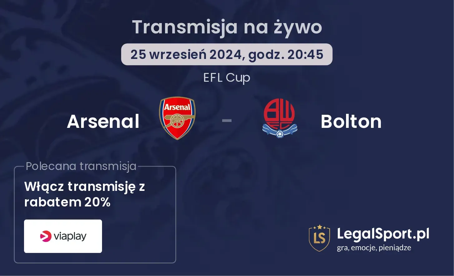Arsenal - Bolton gdzie oglądać? 25.09, godz. 20:45