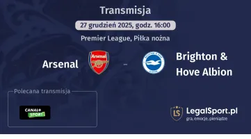 Arsenal - Brighton & Hove Albion gdzie oglądać (27.12.2025)