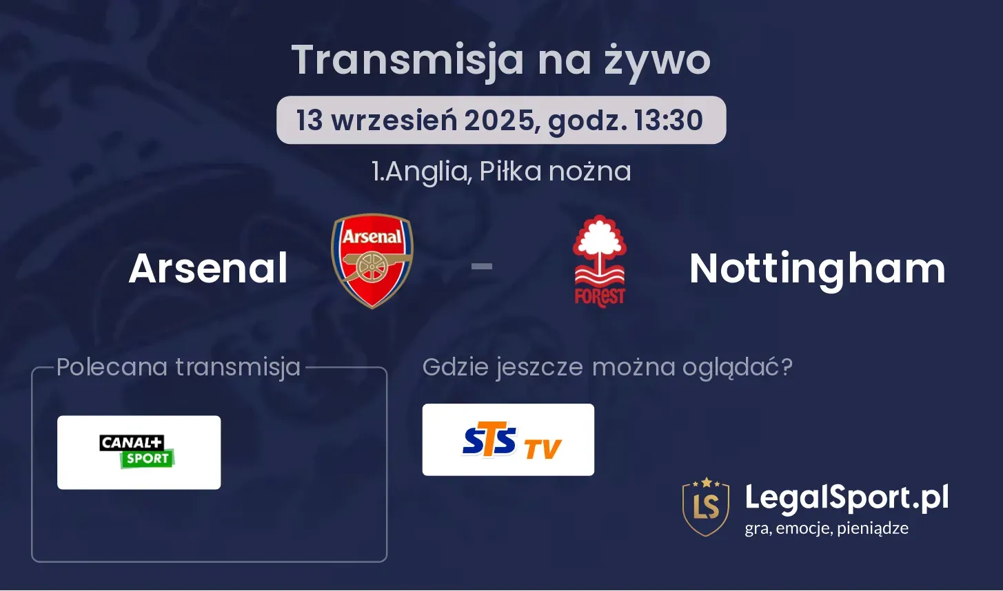 Arsenal - Nottingham gdzie oglądać?