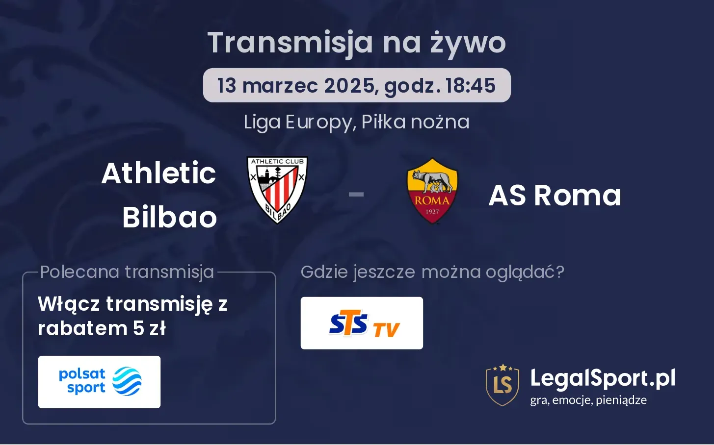 Athletic Bilbao - AS Roma gdzie oglądać?