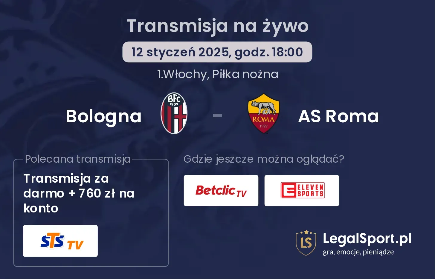 Bologna - AS Roma gdzie oglądać?