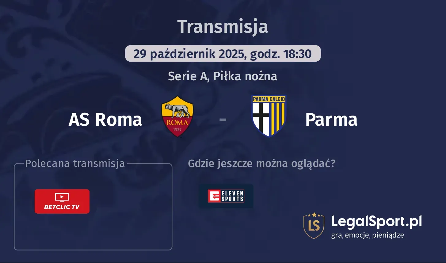 AS Roma - Parma Transmisje