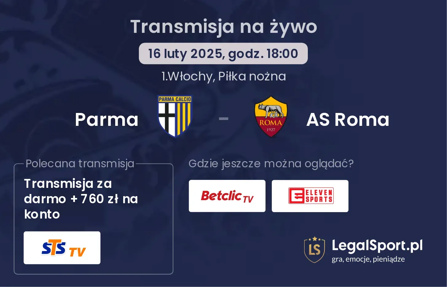 Parma - AS Roma gdzie oglądać?