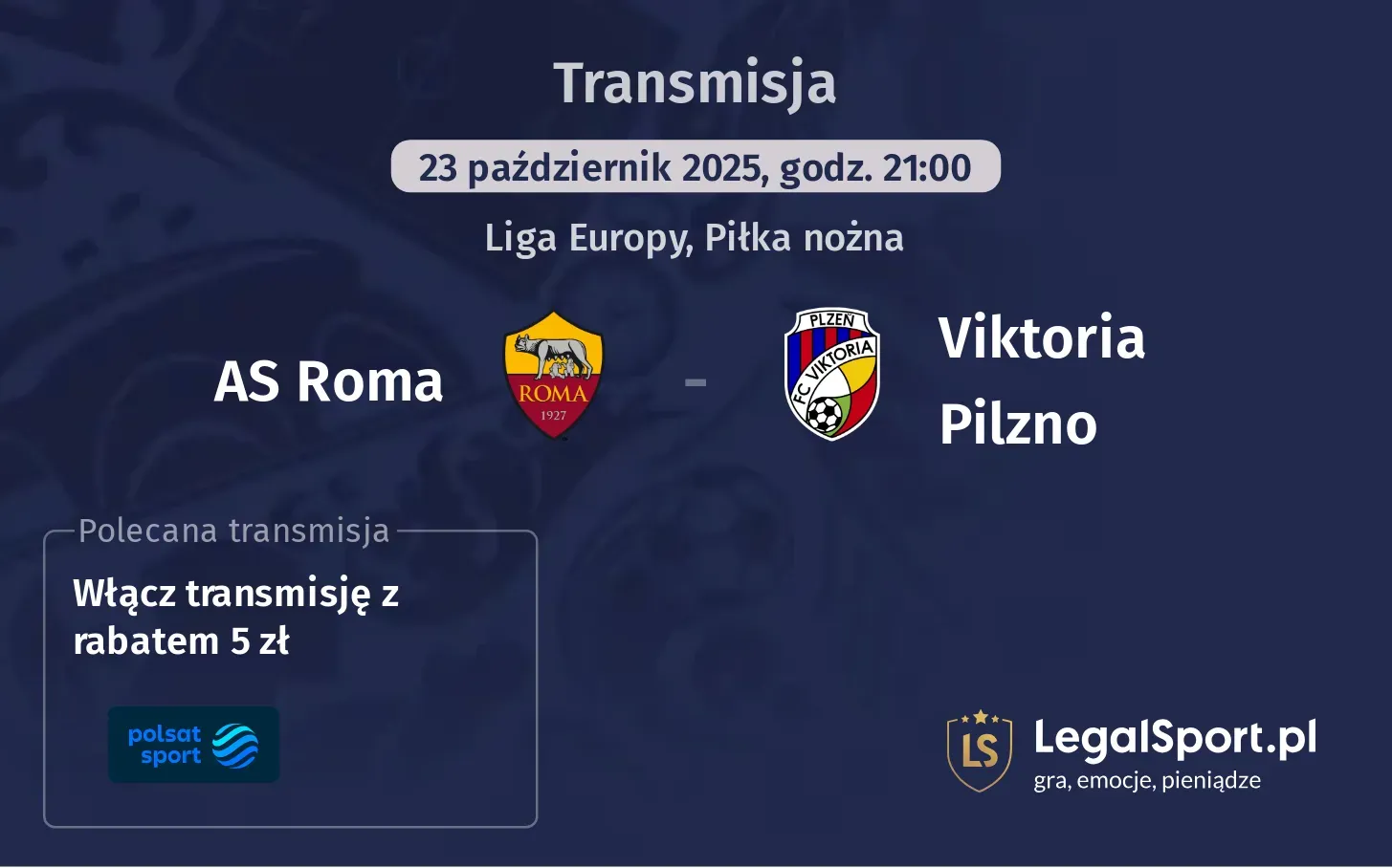 AS Roma - Viktoria Pilzno Transmisje