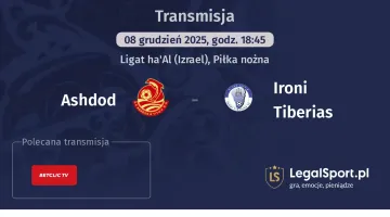 Ashdod - Ironi Tiberias gdzie oglądać? (08.12)