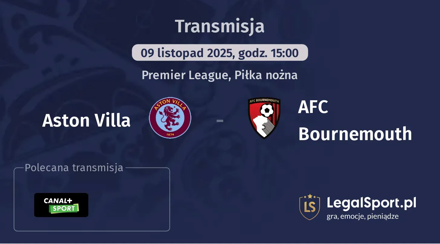 Aston Villa - AFC Bournemouth Transmisje