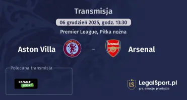 Aston Villa - Arsenal gdzie oglądać? (06.12)